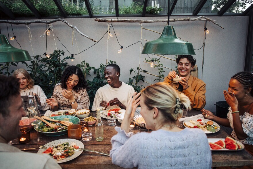 A long table dinner with neighbors